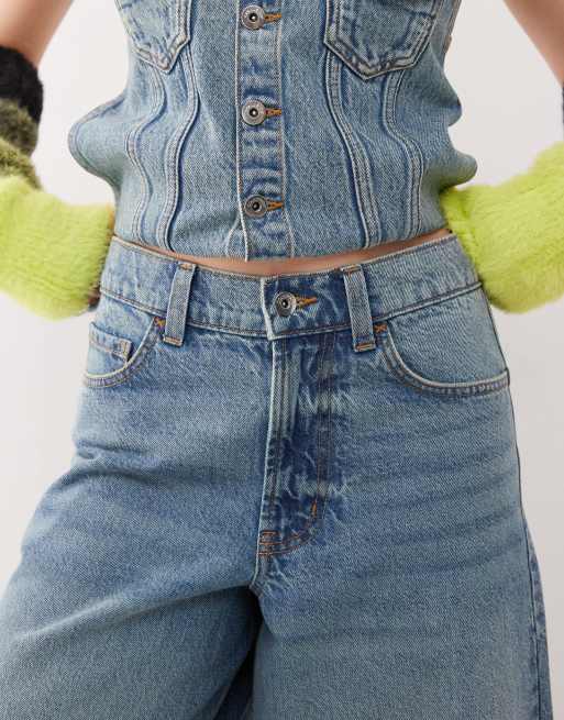COLLUSION denim jort in vintage wash, 5 of 5