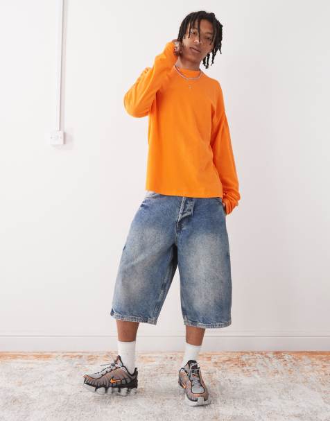 COLLUSION - Denim jort met lage taille in rokerige wassing - view 1