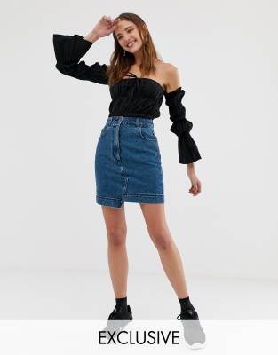 asos denim mini skirt