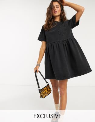 black denim smock dress