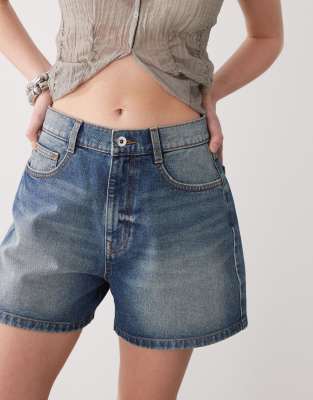 Collusion Denim Mom Shorts In Blue