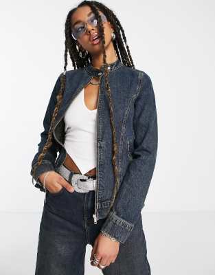 Collusion cropped hot sale denim jacket