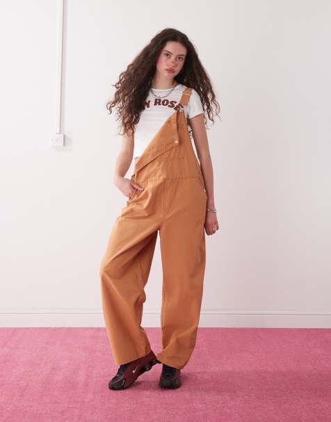 COLLUSION denim overalls in brown - view 1