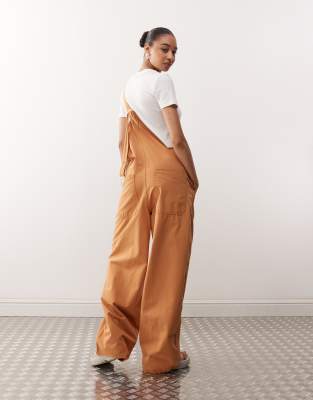 Collusion Denim Overalls In Brown