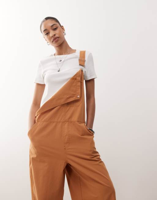 COLLUSION denim overalls in brown | ASOS