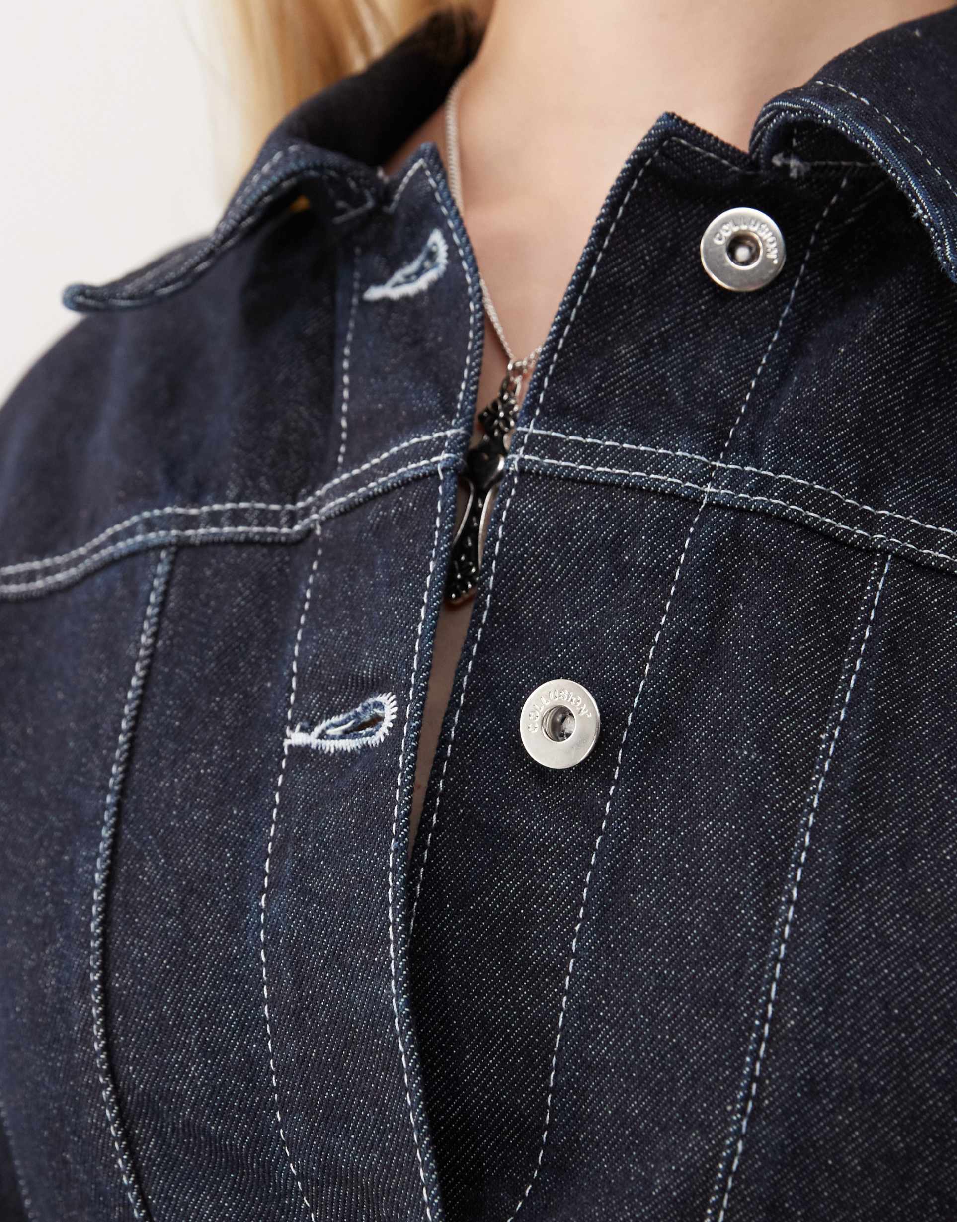 collusion denim shirt dress in rinse wash