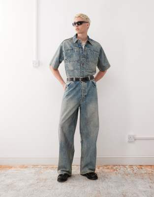 Collusion Denim Shirt In Blue