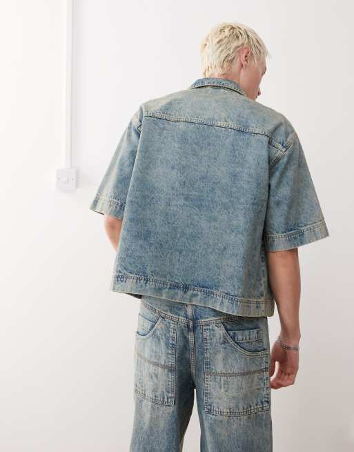 COLLUSION - Denimskjorte i vintage-vask