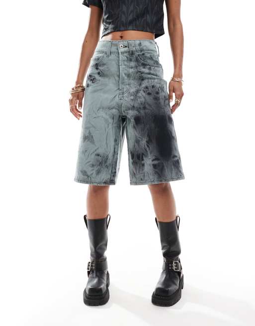 Tie dye denim shorts deals