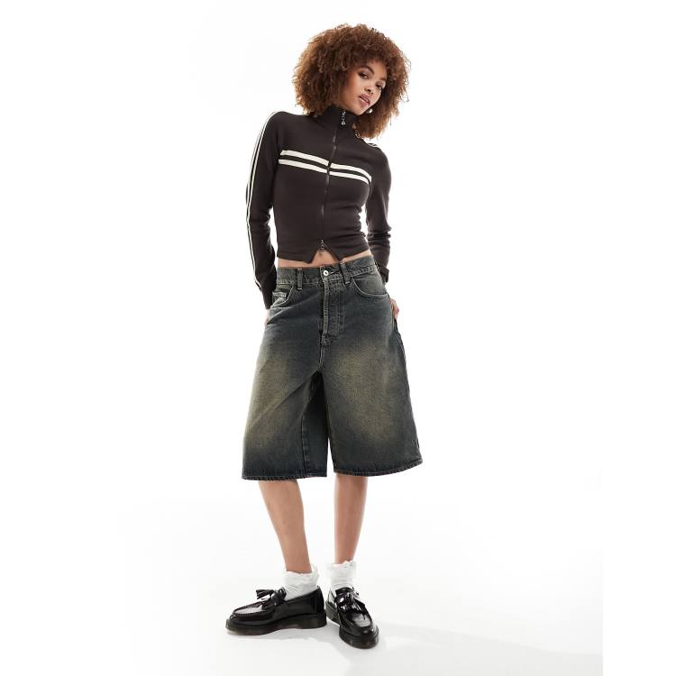 COLLUSION denim skater jorts in dirty wash | ASOS