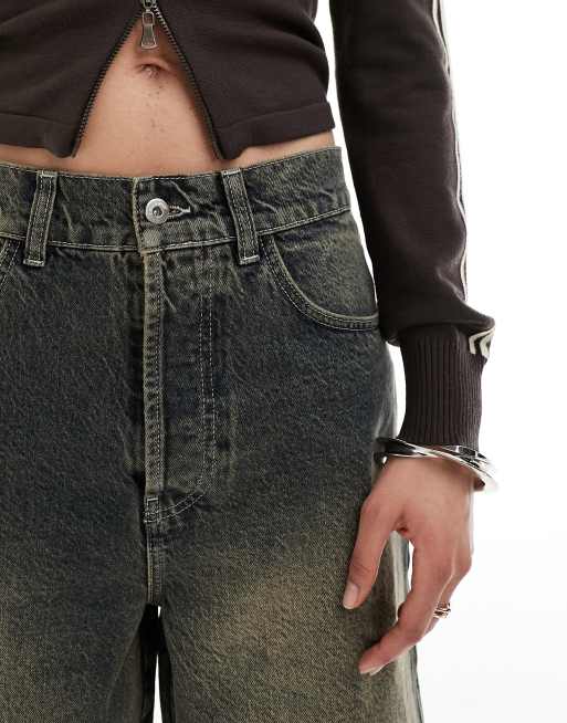 COLLUSION denim skater jorts in dirty wash | ASOS