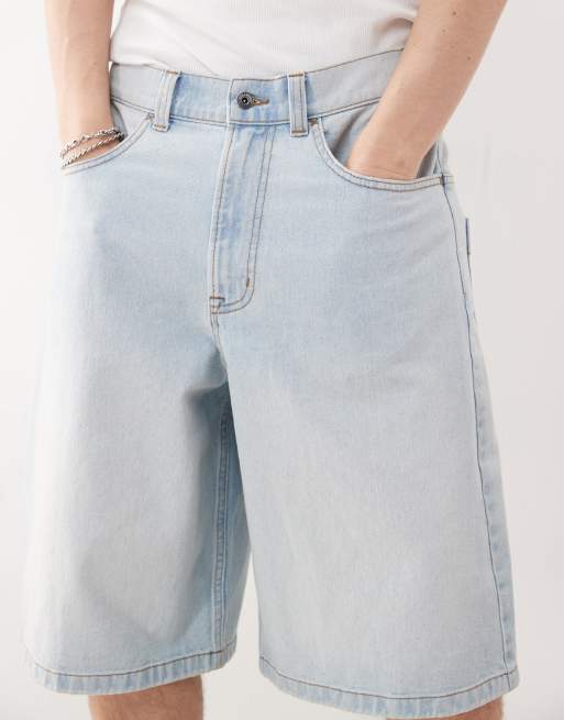COLLUSION denim skater jorts in lightwash