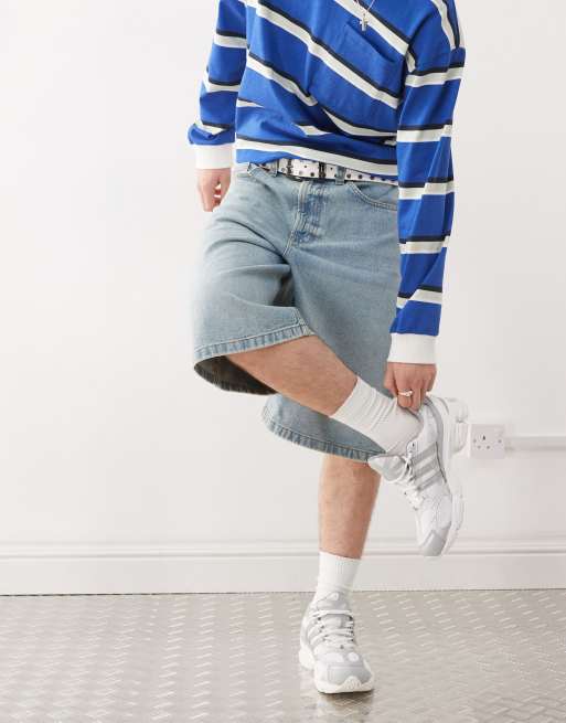 COLLUSION denim skater jorts in vintage wash