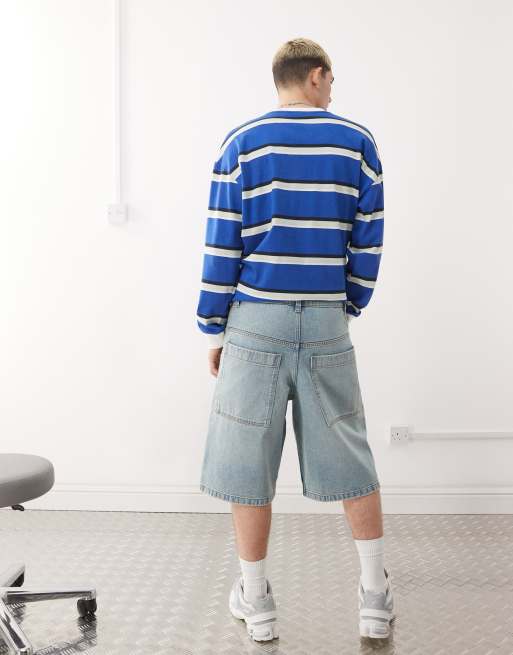 COLLUSION denim skater jorts in vintage wash