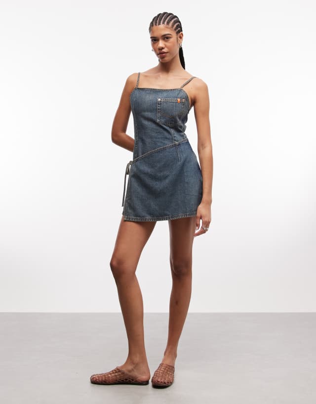 Collusion - Denim Wrap Dress - Women - Cotton - 0 US