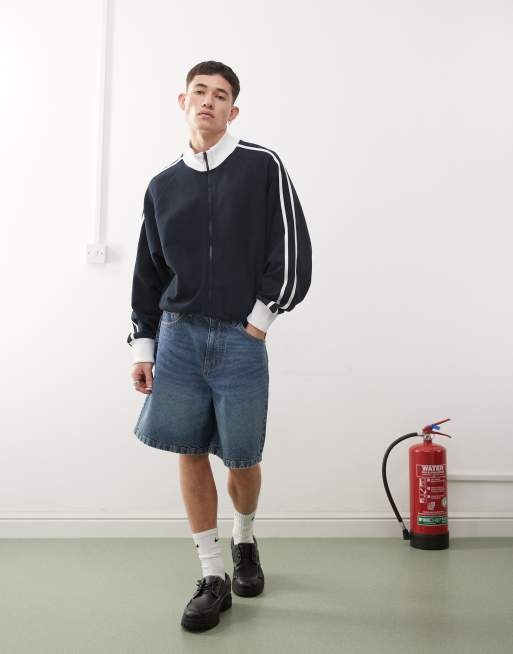 COLLUSION Denim X004 mid rise shorts in midwash - MBLUE, 2 of 5