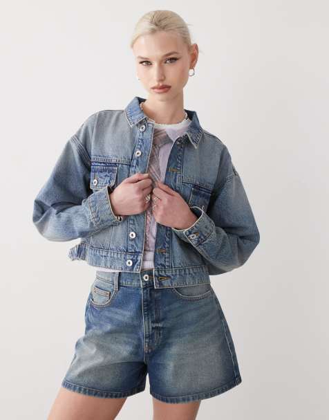 COLLUSION - Denimjakke i vintage-vask i firkantet pasform - view 1