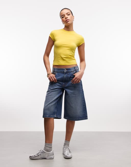 COLLUSION – Dopasowany żółty T-shirt z krótkimi rękawami, 2 z 4