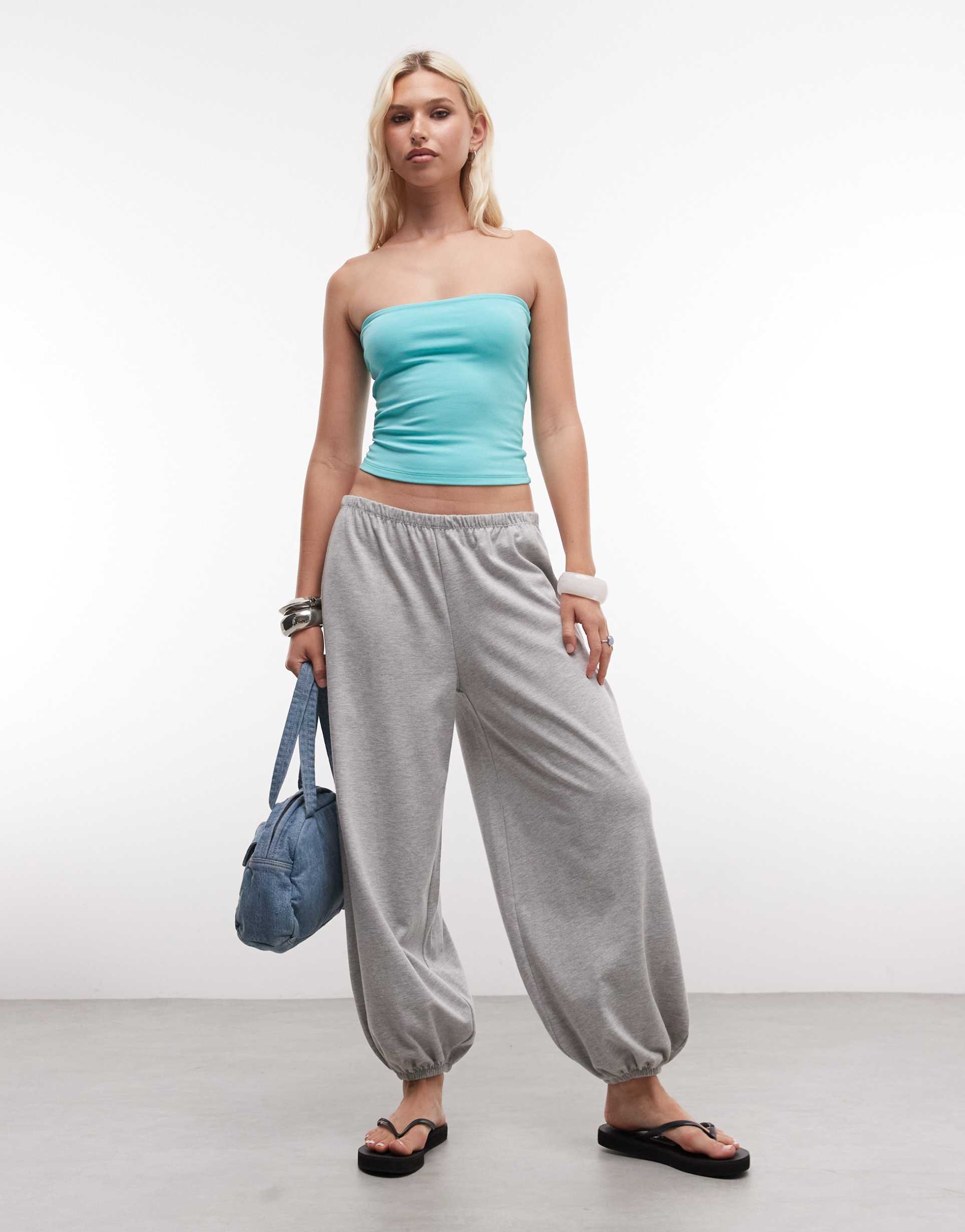 collusion double layer bandeau top in aqua