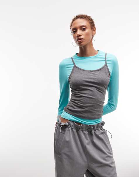 COLLUSION Double layer cami long sleeve t-shirt - view 1