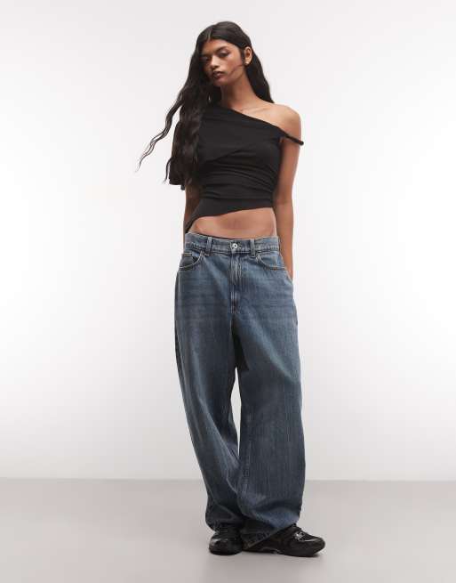 COLLUSION drapey asymmetric one-shoulder top in black, 2 of 4