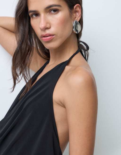 COLLUSION drapey cowl neck top in black, 3 of 5