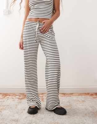 Collusion Drawstring Wide Leg Striped Pants - Part Of A Set-multi In Multi