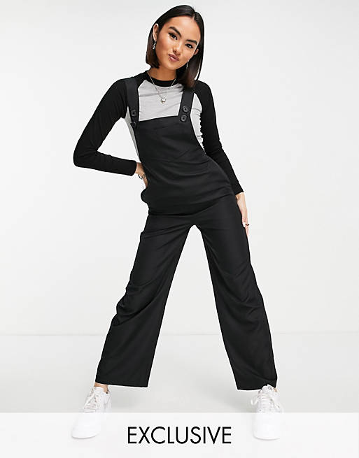 Women COLLUSION dungarees in black 