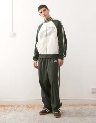 Collusion Ecru And Green Boxy Track Jacket - Part Of A Set-white In Multi
