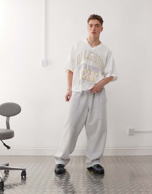 COLLUSION Boxy fit soccer sports jersey in ecru with print & applique