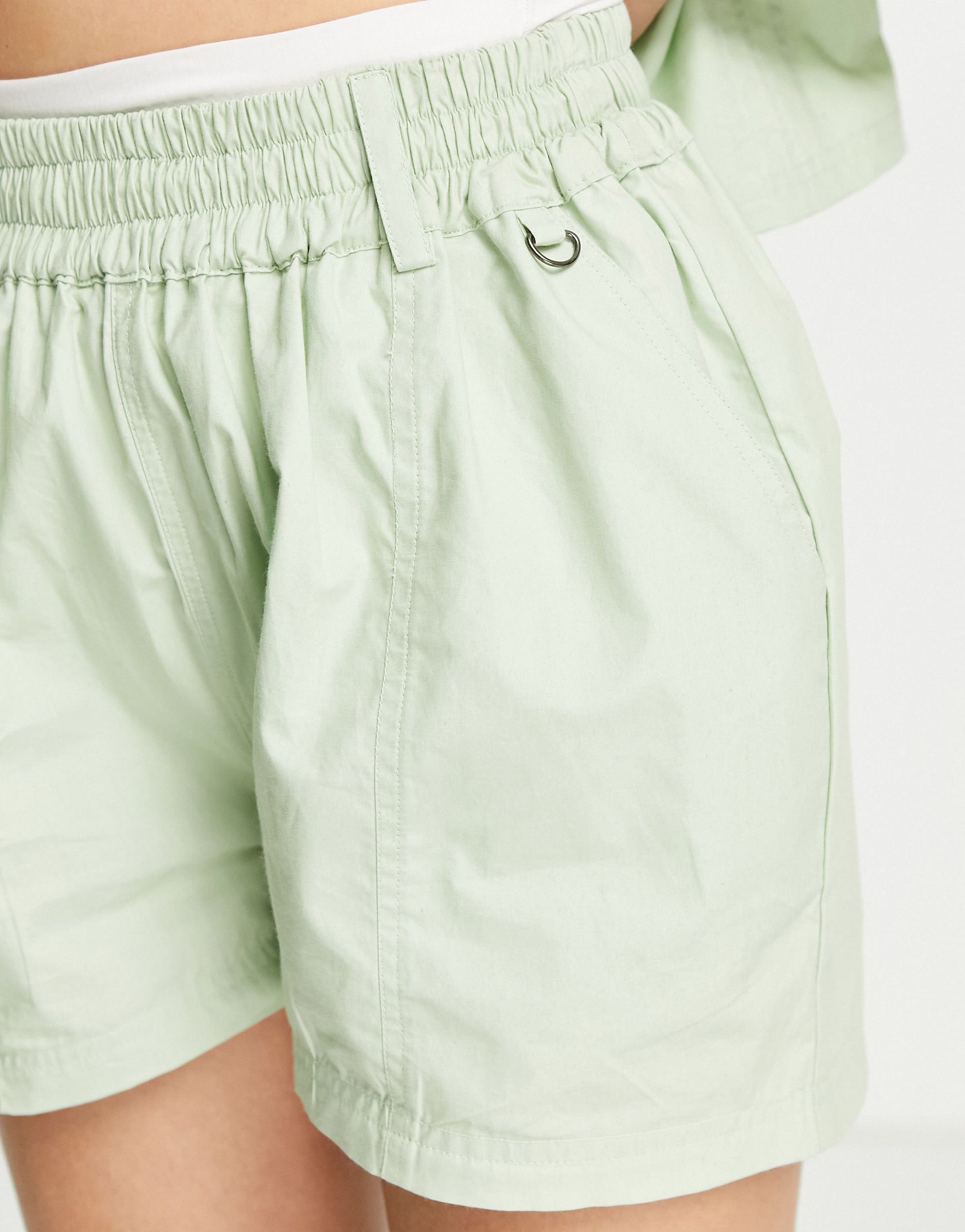COLLUSION elasticated utility shorts co-ord in sage green -  Price Checker
