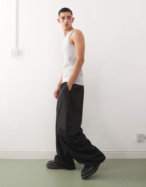COLLUSION - Elegante broek met elastische taille, ballonpijpen en krijtstreep, 3 van 5