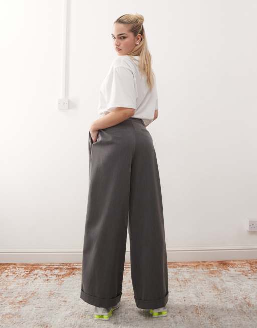 COLLUSION – Elegante Hose in Grau mit weitem Bein