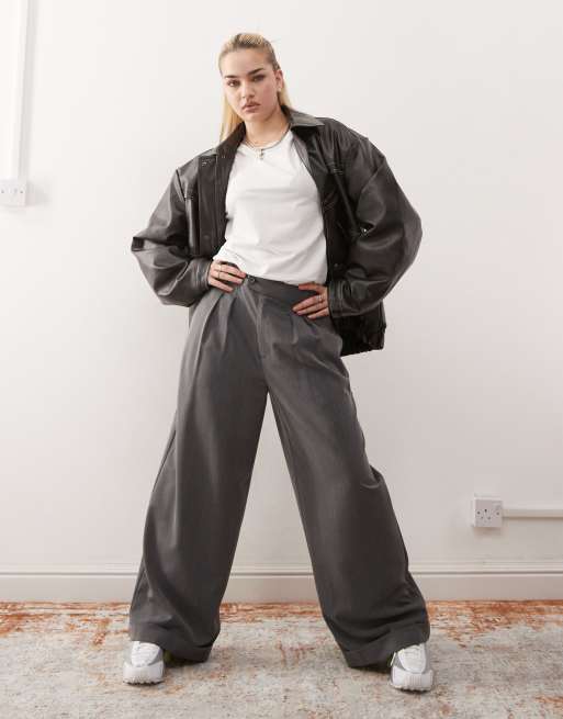 COLLUSION – Elegante Hose in Grau mit weitem Bein