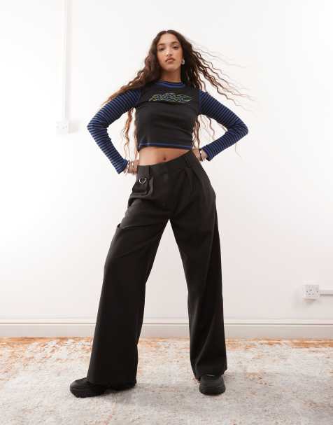 COLLUSION – Elegante Hose in Schwarz mit weitem Bein - view 1