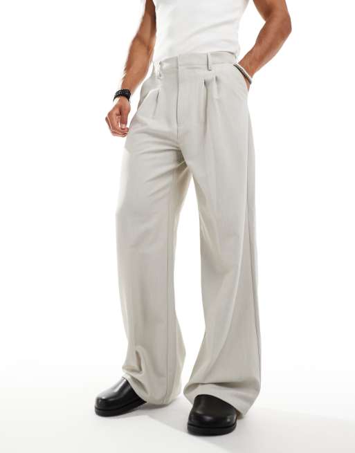 COLLUSION – Elegante Hose in Steinbeige mit lockerem, weitem Schnitt