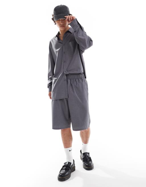 COLLUSION - Elegante short in antraciet, deel van co-ord set