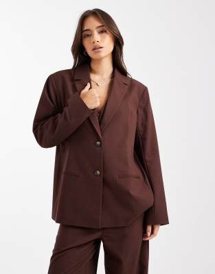 COLLUSION - Eleganter Oversize-Blazer in Schokobraun-Brown