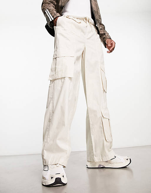 COLLUSION elevated cargo pants in off white | ASOS