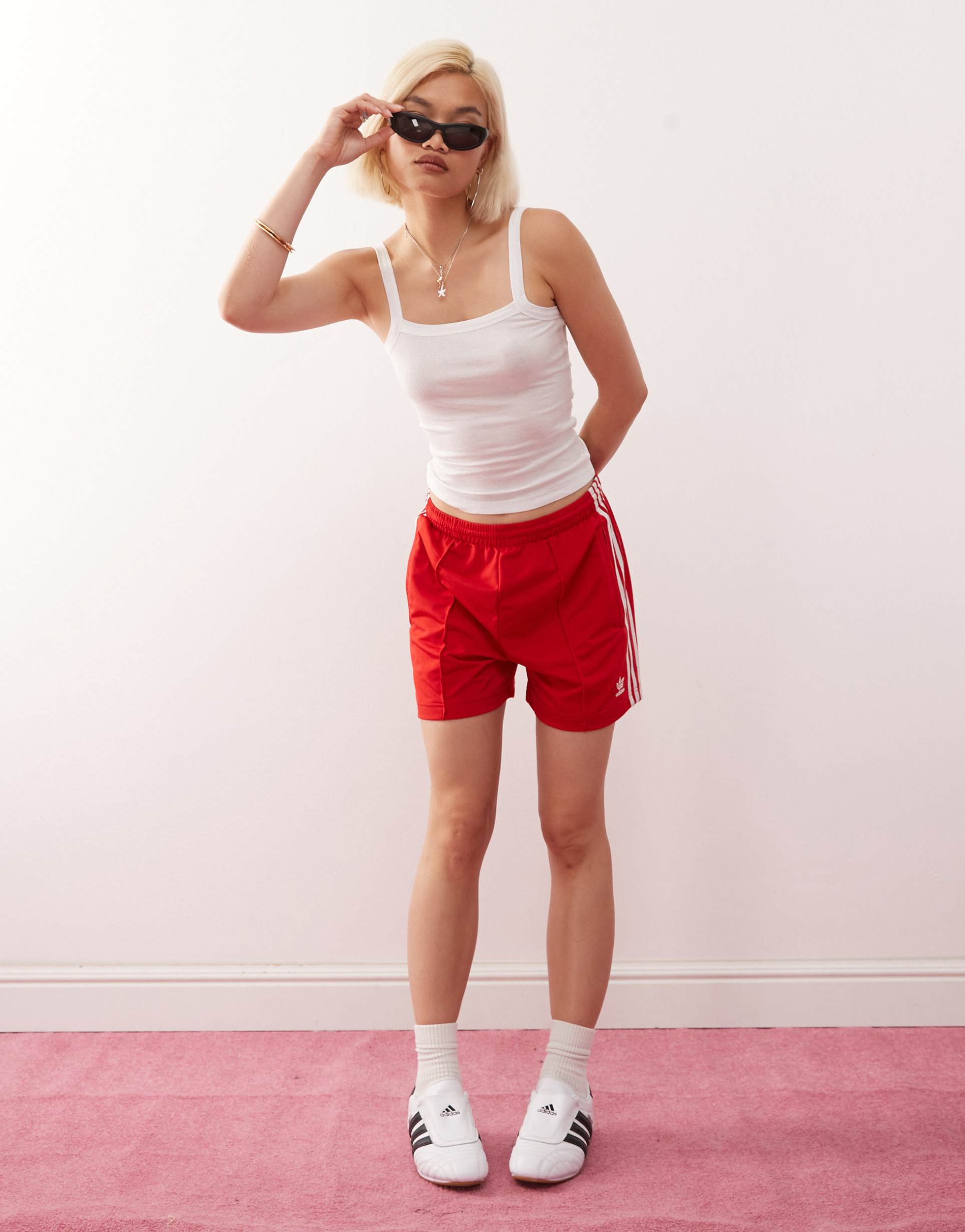 collusion elevated skinny strap ribbed tank top in white