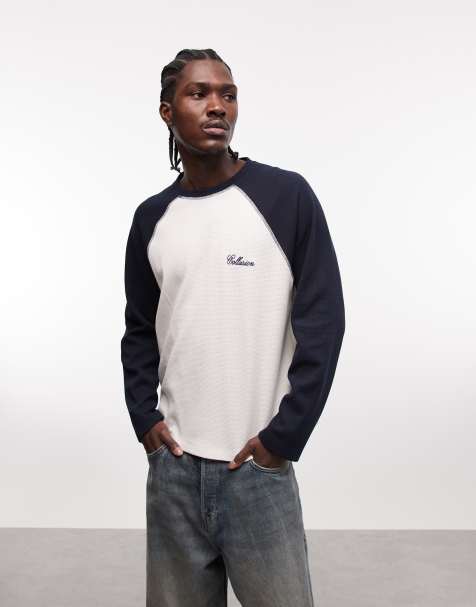 COLLUSION embroidery logo raglan boxy t-shirt in navy & white