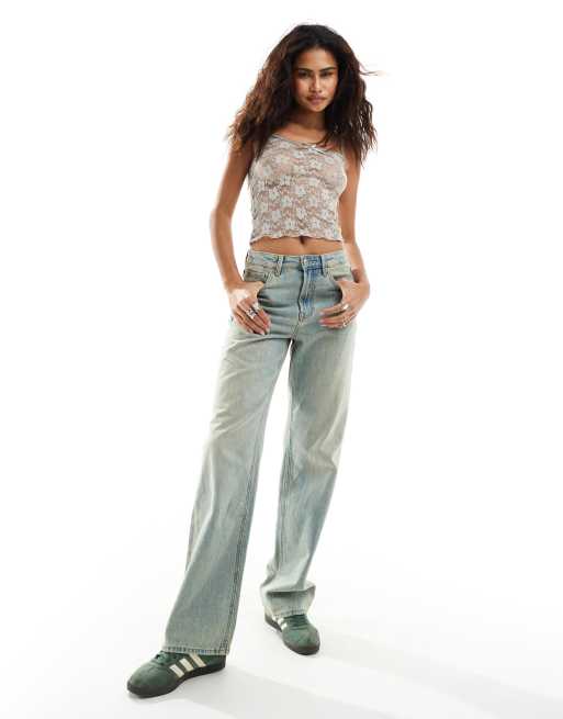 COLLUSION - Ensemble mini-short et caraco en dentelle - Marron