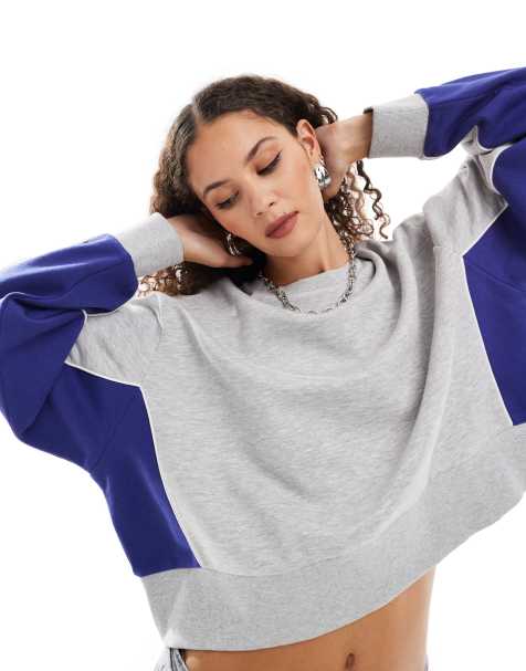 COLLUSION essential sweatshirt with navy panels - view 1