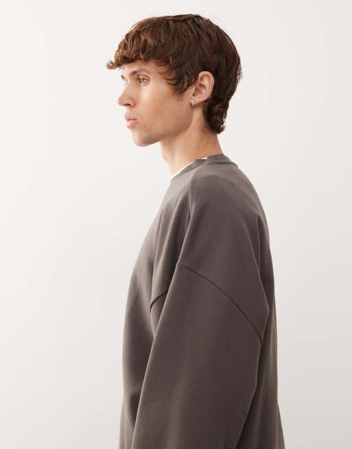 COLLUSION Essentials boxy oversized sweatshirt in charcoal grey, 4 of 5