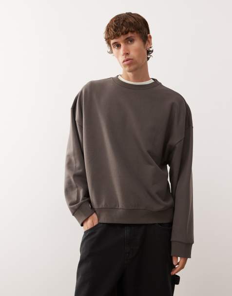 COLLUSION - Essentials - Felpa oversize squadrata grigio antracite - view 1