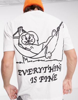 COLLUSION everything is fine t-shirt in white