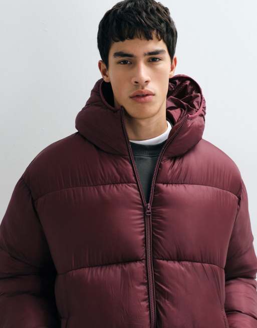 COLLUSION extreme bubble fit puffer jack in bordeauxrood, 3 van 5