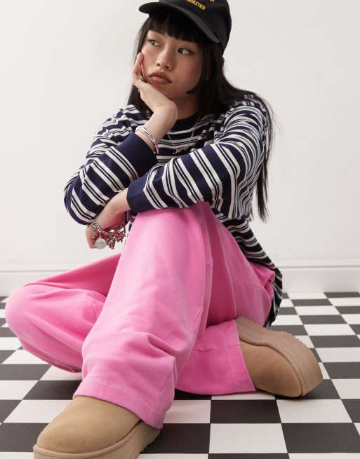 COLLUSION extreme relaxed trackies with logo in pink | ASOS