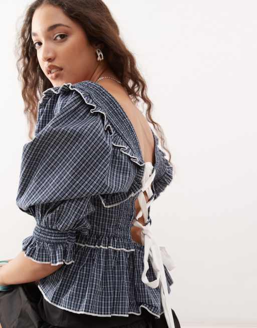 Collude Top in Dark Chambray