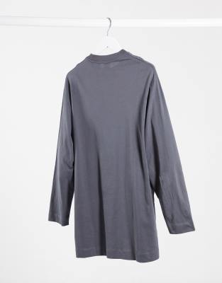 blue long sleeve t shirt dress